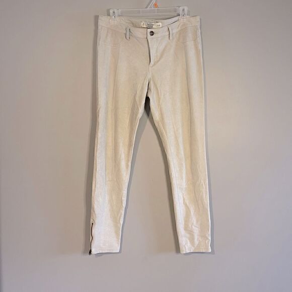 VTG Abercrombie & Fitch Suede Jegging in Cream | SZ 8 - Picture 2 of 16